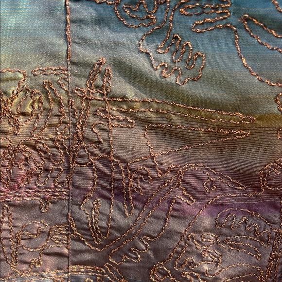 Chico's Iridescent/ Bronze Embroidered Blazer-Size 1 - Picture 10 of 12